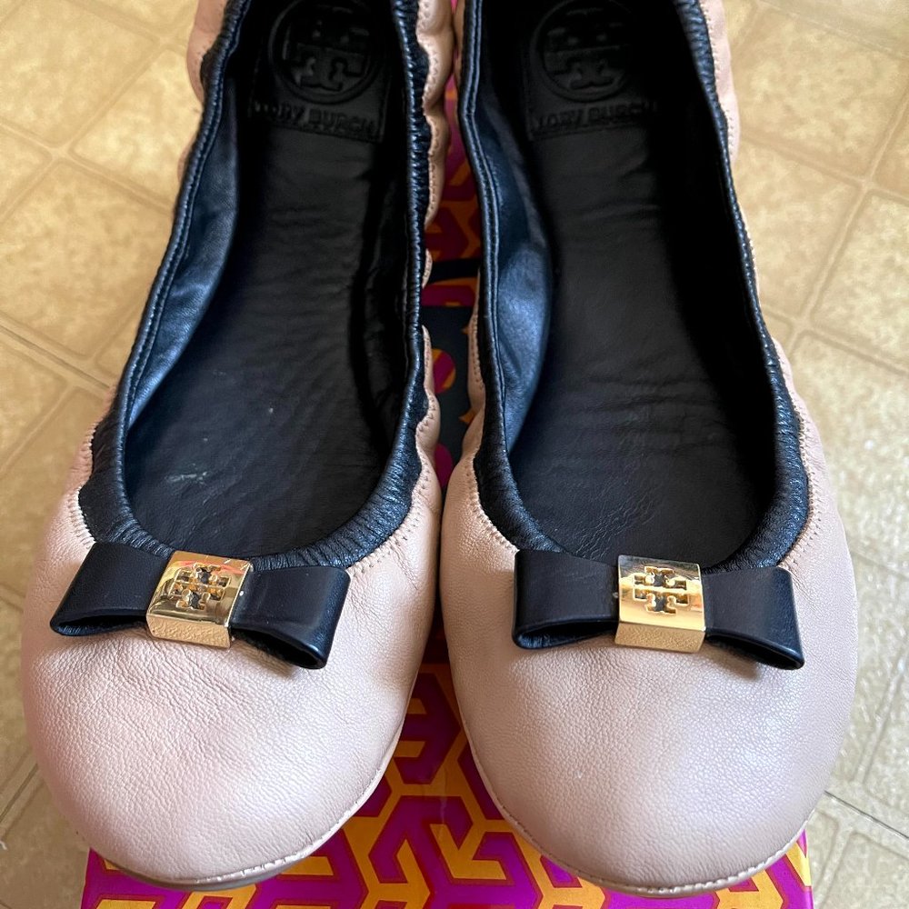 NIB Tory Burch Eddie Bow Ballet Flat Pink, 8.5